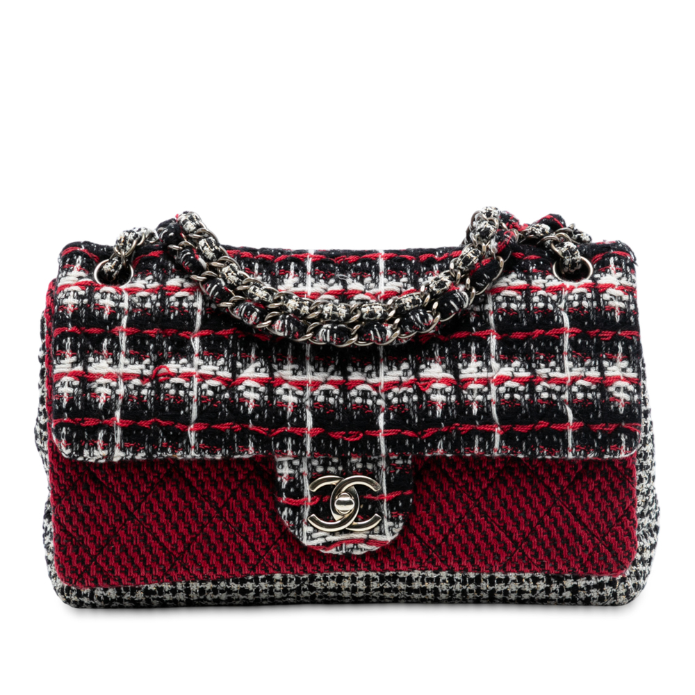 Pre-Loved Chanel Medium CC Tweed Multi Print Double Flap